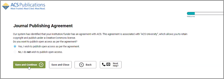 American Chemical Society ACS Read and Publish Agreements for